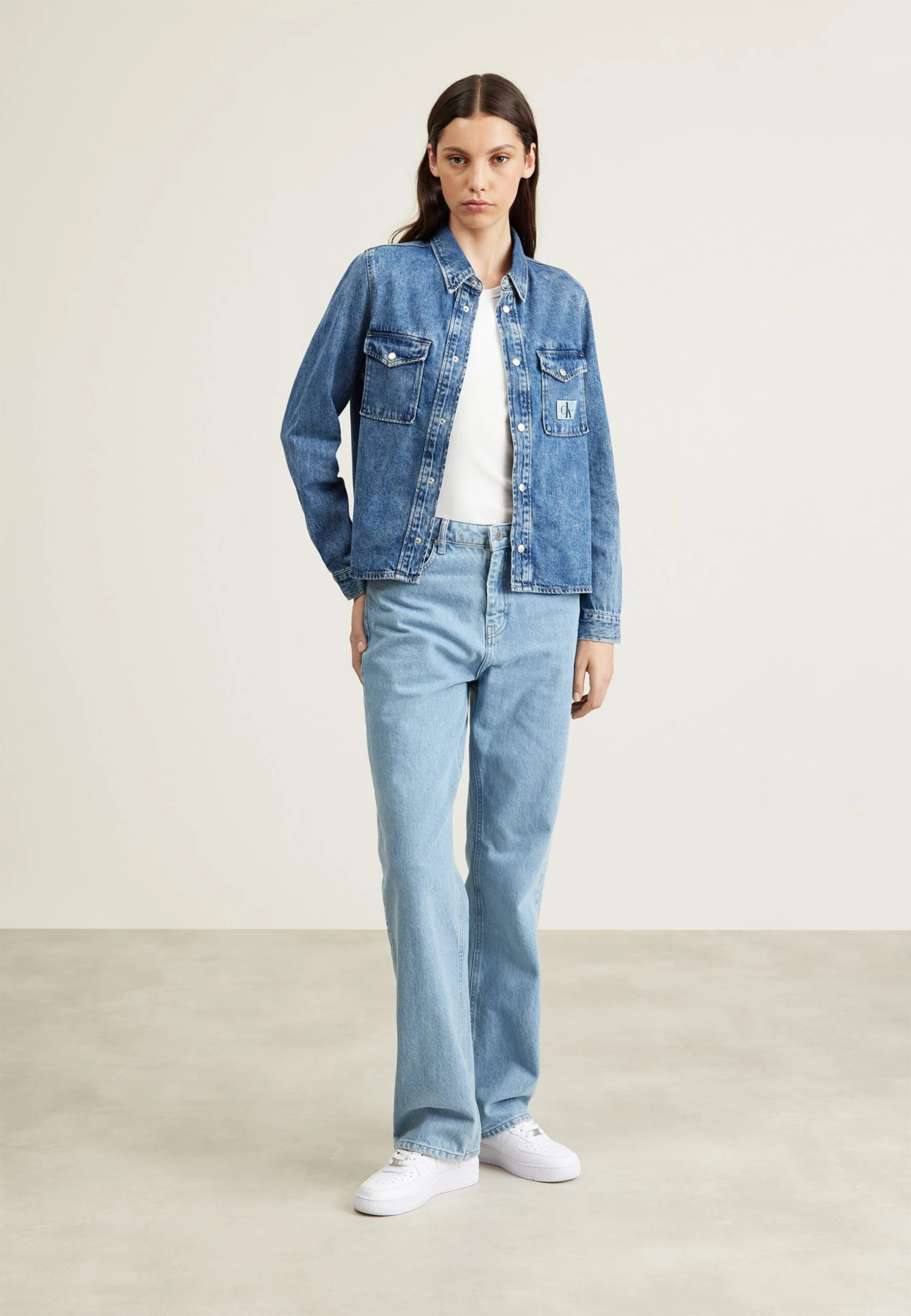 Calvin Klein Jeans Slim Shirt - Overhemdblouse - Denim Medium - Afbeelding 2