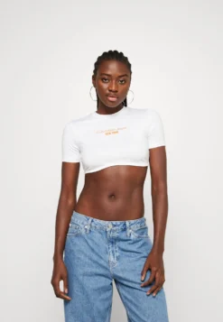 Calvin Klein Jeans Underwire Seaming - T-Shirt Print - Bright White