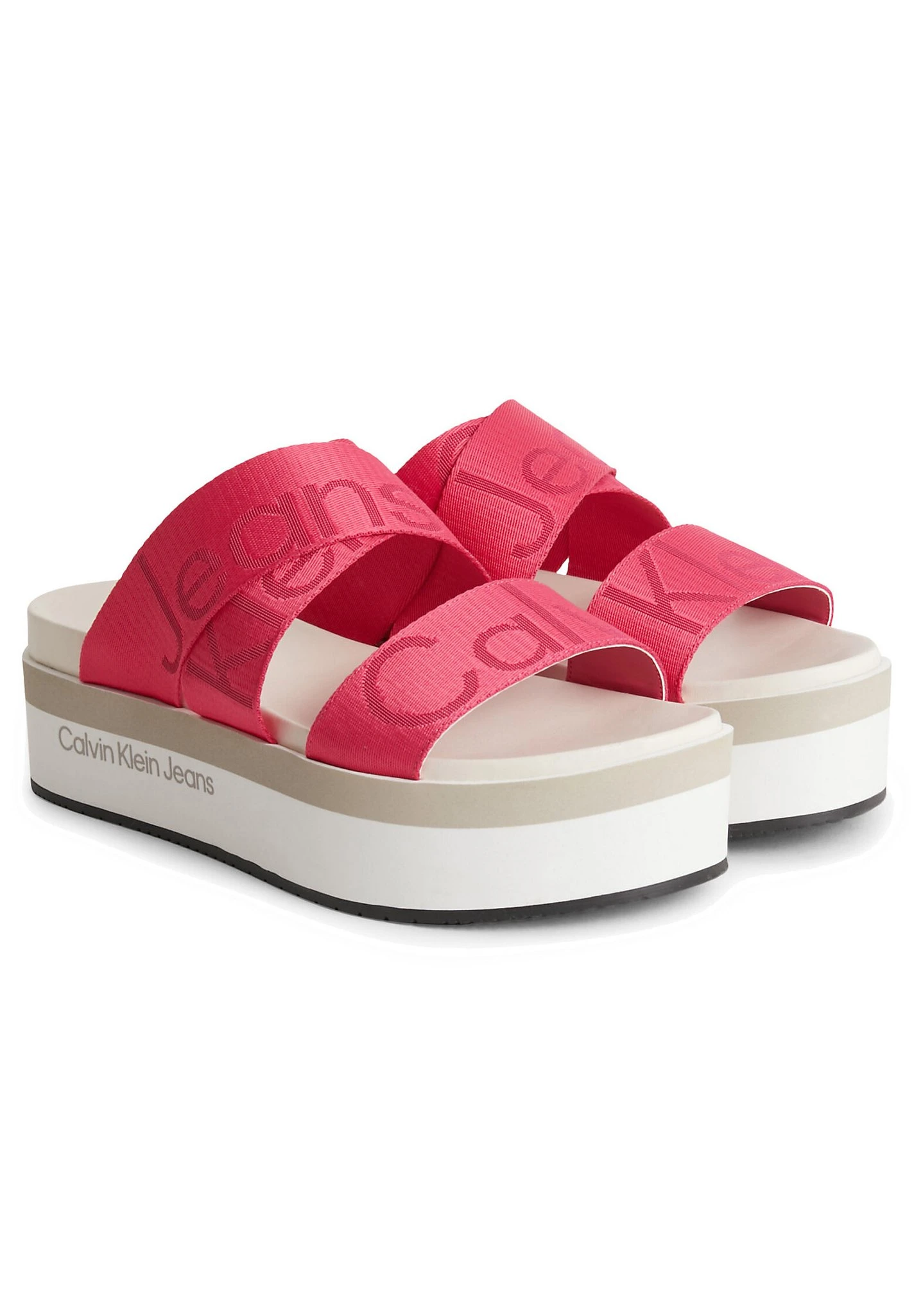 Calvin Klein Jeans Flatform Webbing - Muiltjes - Raspberry Sorbet - Afbeelding 2