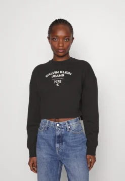 Calvin Klein Jeans Varsity Crewneck - Sweater - Black