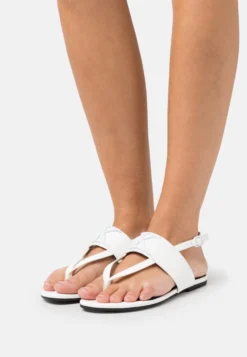 Calvin Klein Jeans Flat Toepost- Teensandalen - White