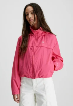 Calvin Klein Jeans Hooded Windbreaker - Lichte Jas - Pink Flash