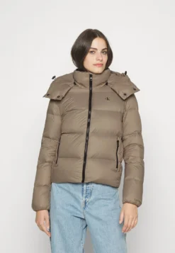 Calvin Klein Jeans Short Puffer - Gewatteerde Jas - Perfect Taupe
