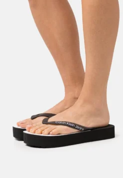 Calvin Klein Jeans Beach Flatform - Teensandalen - Black/White